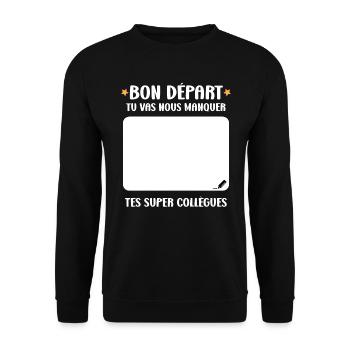 Bon départ tu vas nous manquer - Sweat-shirt Unisexe - noir - Devant - Alina (178cm) & Michal (187cm)