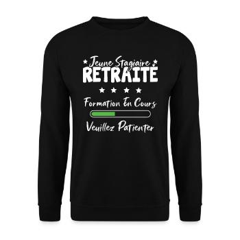 Jeune stagiaire retraite formation en cours - Sweat-shirt Unisexe - noir - Devant - Alina (178cm) & Michal (187cm)