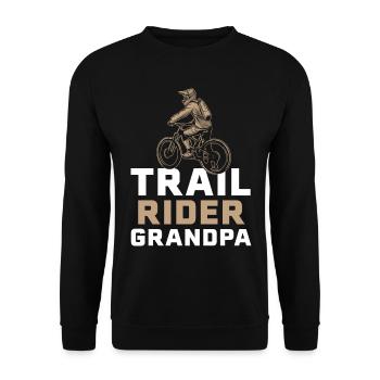 Trail Rider Großvater Mountainbike MTB Downhill - Unisex Pullover - Schwarz - Vorne - Alina (178cm) & Michal (187cm)