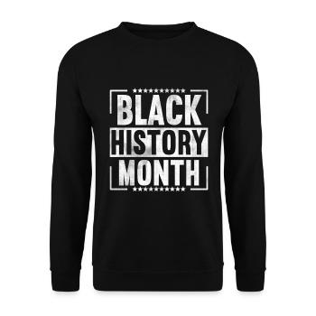 Black History Month - Unisex Pullover - Schwarz - Vorne - Alina (178cm) & Michal (187cm)