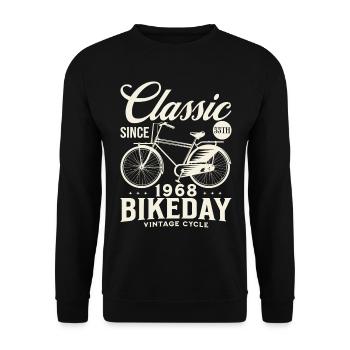 Fan De Vélo 1968 55 Ans Anniversaire Cycliste - Sweat-shirt Unisexe - noir - Devant - Alina (178cm) & Michal (187cm)