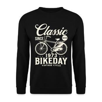 Cycling fan 1973 50 years Cycling Anniversary - Unisex Sweatshirt - black - Front - Alina (178cm) & Michal (187cm)