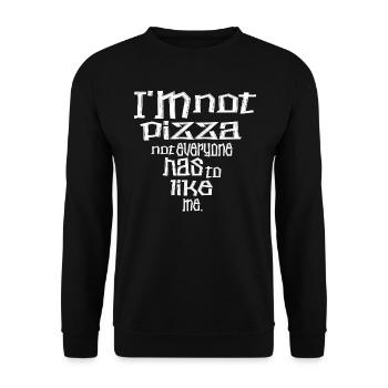 Ich bin keine Pizza - Unisex Pullover - Schwarz - Vorne - Alina (178cm) & Michal (187cm)
