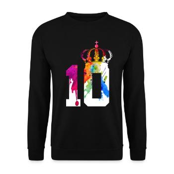 ROI 10 ANS REINE 10E ANNIVERSAIRE - Sweat-shirt Unisexe - noir - Devant - Alina (178cm) & Michal (187cm)