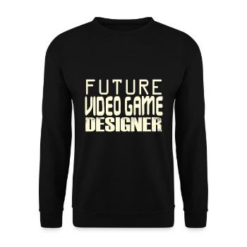 Future Video Game Designer - Unisex Pullover - Schwarz - Vorne - Alina (178cm) & Michal (187cm)