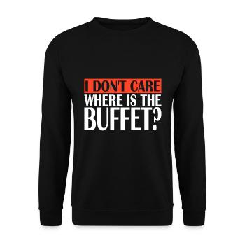 Je me fiche de savoir où est le buffet - Sweat-shirt Unisexe - noir - Devant - Alina (178cm) & Michal (187cm)