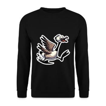 Crazy Canadian Goose Geese - Unisex Sweatshirt - black - Front - Alina (178cm) & Michal (187cm)