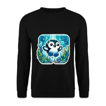 Pingouin de plongée Pingouin mignon - Sweat-shirt Unisexe - noir - Devant - Alina (178cm) & Michal (187cm)