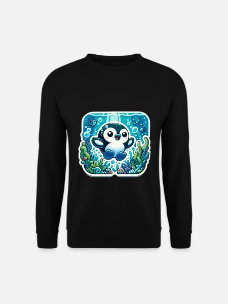 Diving Penguin Cute Penguin - Unisex Sweatshirt - black