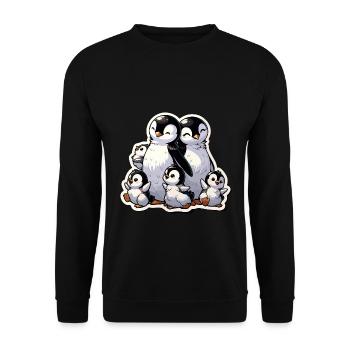 Petits pingouins Pingouin Famille Mignon - Sweat-shirt Unisexe - noir - Devant - Alina (178cm) & Michal (187cm)
