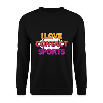 I love Contact Sports Football - Unisex Pullover - Schwarz - Vorne - Alina (178cm) & Michal (187cm)