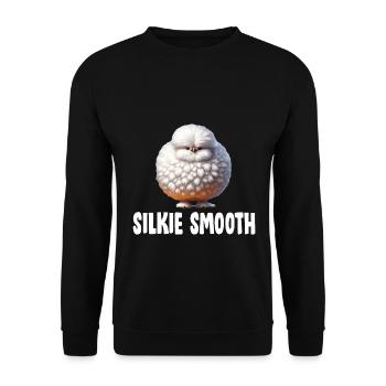 Silkie Chicken Fluffy Chicken Silkie Hen - Unisex Sweatshirt - black - Front - Alina (178cm) & Michal (187cm)