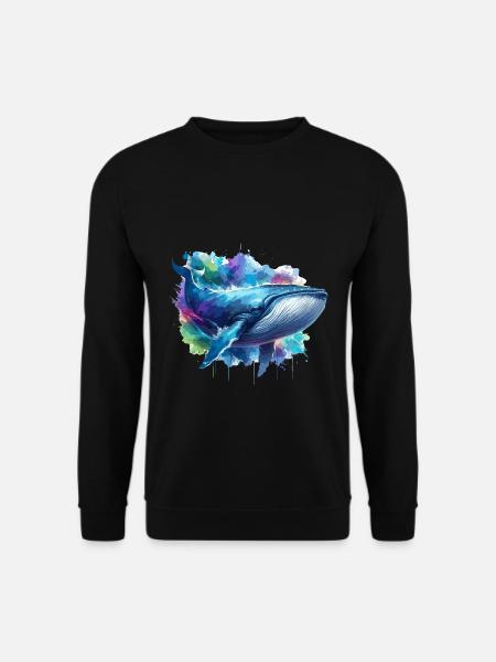 Blue Whale Colourful background - Unisex Sweatshirt - black