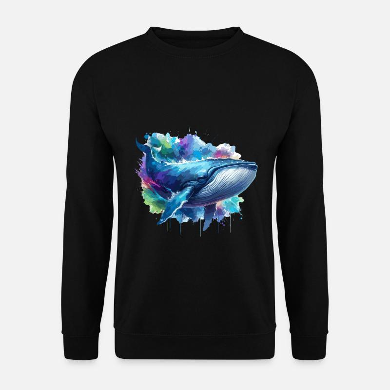 Blue Whale Colourful background - Unisex Sweatshirt - black