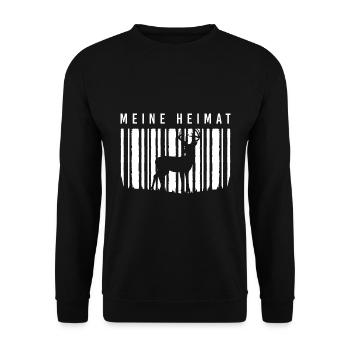 Meine Heimat Hirsch - Unisex Pullover - Schwarz - Vorne - Alina (178cm) & Michal (187cm)