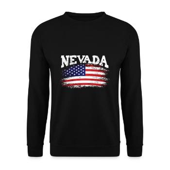 Nevada Pride State Mountain - Unisex Pullover - Schwarz - Vorne - Alina (178cm) & Michal (187cm)