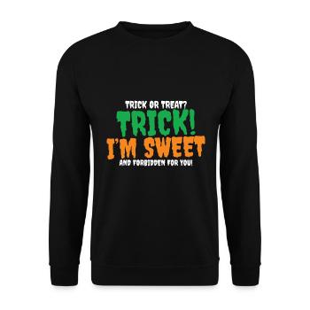Sweet or sour? Sweets! I am sweet and forbidden - Unisex Sweatshirt - black - Front - Alina (178cm) & Michal (187cm)
