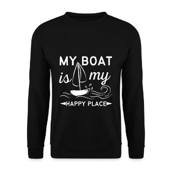 MEIN BOOT IST MEIN BESTER PLATZ SEGEL SEGELN - Unisex Pullover - Schwarz - Vorne - Alina (178cm) & Michal (187cm)