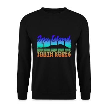 Jeju Island South Korea - Unisex Pullover - Schwarz - Vorne - Alina (178cm) & Michal (187cm)