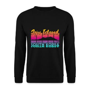 Jeju Island South Korea - Unisex Pullover - Schwarz - Vorne - Alina (178cm) & Michal (187cm)