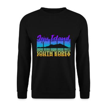 Jeju Island South Korea - Unisex Pullover - Schwarz - Vorne - Alina (178cm) & Michal (187cm)