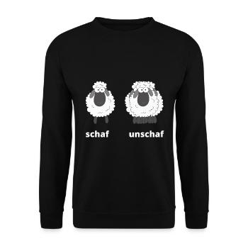 schaf unscharf Fotograf Geschenkidee lustig Humor - Unisex Pullover - Schwarz - Vorne - Alina (178cm) & Michal (187cm)