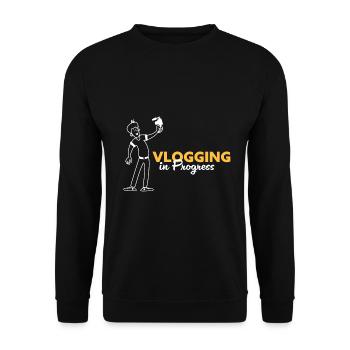 Vlogging im Gange - Unisex Pullover - Schwarz - Vorne - Alina (178cm) & Michal (187cm)