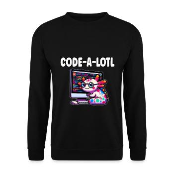 Cadeau de programmation drôle d’axolotl codage - Sweat-shirt Unisexe - noir - Devant - Alina (178cm) & Michal (187cm)