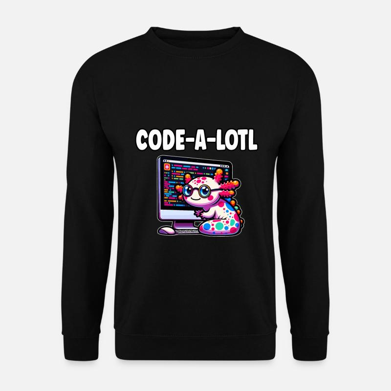 Funny Coding Axolotl Programming Gift - Unisex Sweatshirt - black