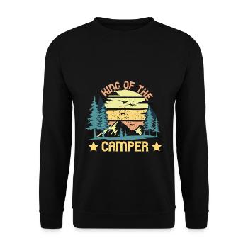 LE ROI DES CAMPEURS CAMPING AVENTURES - Sweat-shirt Unisexe - noir - Devant - Alina (178cm) & Michal (187cm)