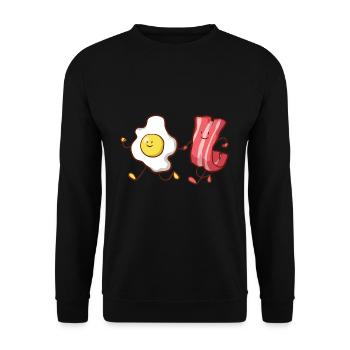 Breakfast Eggs Bacon Gift - Unisex Sweatshirt - black - Front - Alina (178cm) & Michal (187cm)