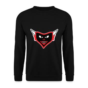 Teufel Design, the devilish face - Unisex Sweatshirt - black - Front - Alina (178cm) & Michal (187cm)