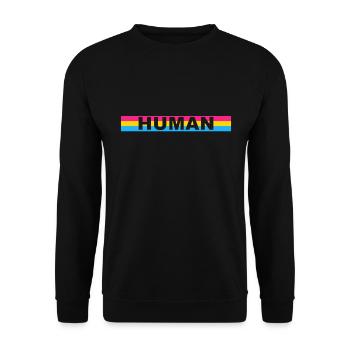 Pansexuell HUMAN - Unisex Pullover - Schwarz - Vorne - Alina (178cm) & Michal (187cm)