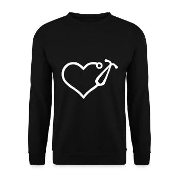 Doctor Heart Doctor Nurse Doctor Doctor's Helper - Unisex Sweatshirt - black - Front - Alina (178cm) & Michal (187cm)