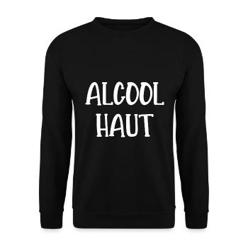 alcool haut - Sweat-shirt Unisexe - noir - Devant - Alina (178cm) & Michal (187cm)