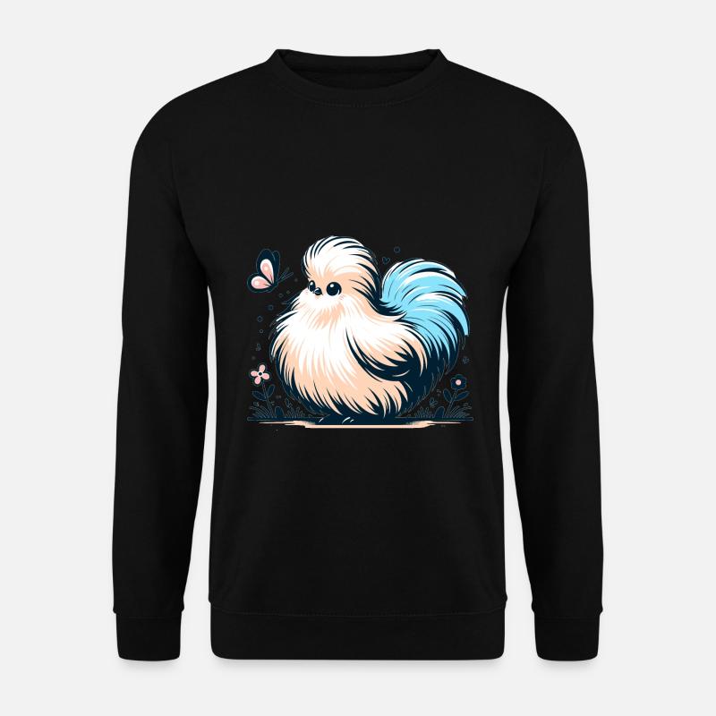 Silkie Chicken Fluffy Chicken Silkies - Unisex Sweatshirt - black