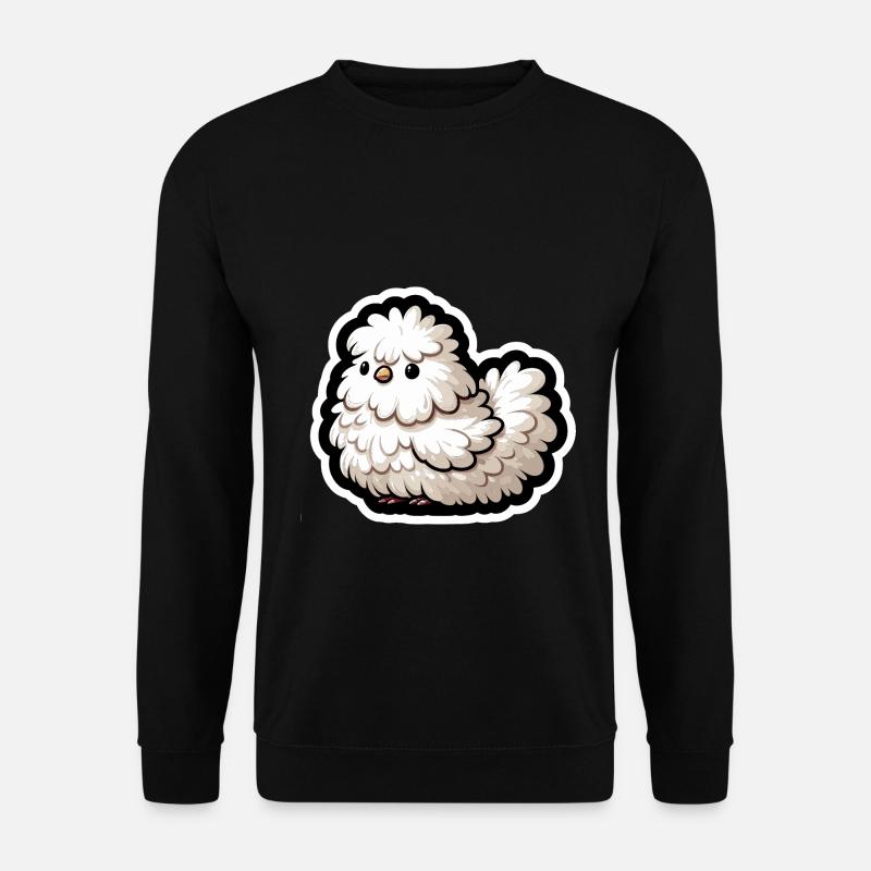 Silkie Chicken Fluffy Chicken Silkies - Unisex Sweatshirt - black