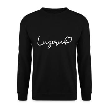 Lucerne Heartbeat Suisse - Sweat-shirt Unisexe - noir - Devant - Alina (178cm) & Michal (187cm)