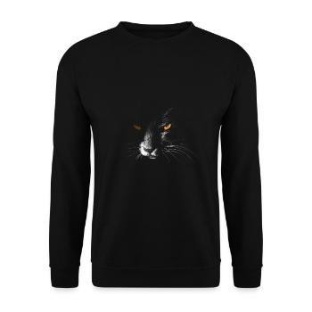 Cat in the dark - Unisex Sweatshirt - black - Front - Alina (178cm) & Michal (187cm)