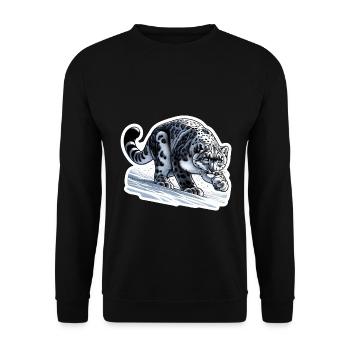 Snow Leopard Leopard White Leopard - Unisex Sweatshirt - black - Front - Alina (178cm) & Michal (187cm)