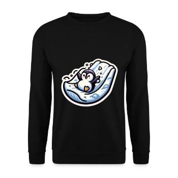 Cute Penguins Little Penguin Penguin Lover - Unisex Sweatshirt - black - Front - Alina (178cm) & Michal (187cm)