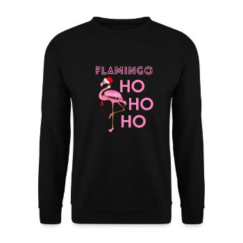 Flamingo Hohoho - Unisex Pullover - Schwarz - Vorne - Alina (178cm) & Michal (187cm)