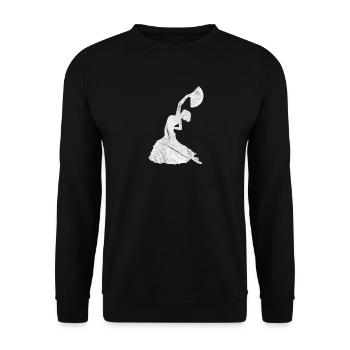 Flamenco Dancer / Flamenco Dance in White - Unisex Sweatshirt - black - Front - Alina (178cm) & Michal (187cm)