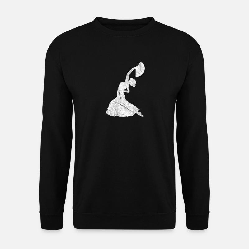 Flamenco Tänzerin / Flamenco Tanz in weiß - Unisex Pullover - Schwarz