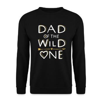 DAD of the WILD ONE - Family Design (2/2) - Unisex Sweatshirt - black - Front - Alina (178cm) & Michal (187cm)