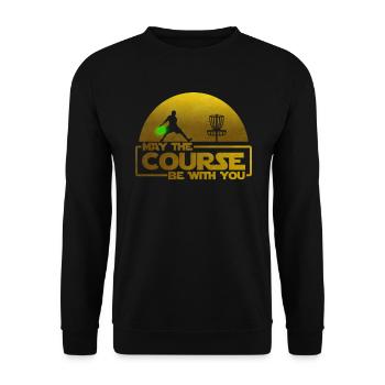 May The Course Be With You - Ultimate Frisbee Gift - Unisex Pullover - Schwarz - Vorne - Alina (178cm) & Michal (187cm)