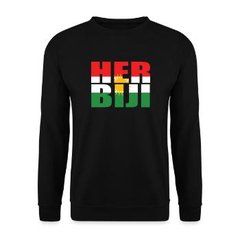 HER BIJI - Kurdish Gift Kurd Kurdistan Kurdi - Unisex Sweatshirt - black - Front - Alina (178cm) & Michal (187cm)