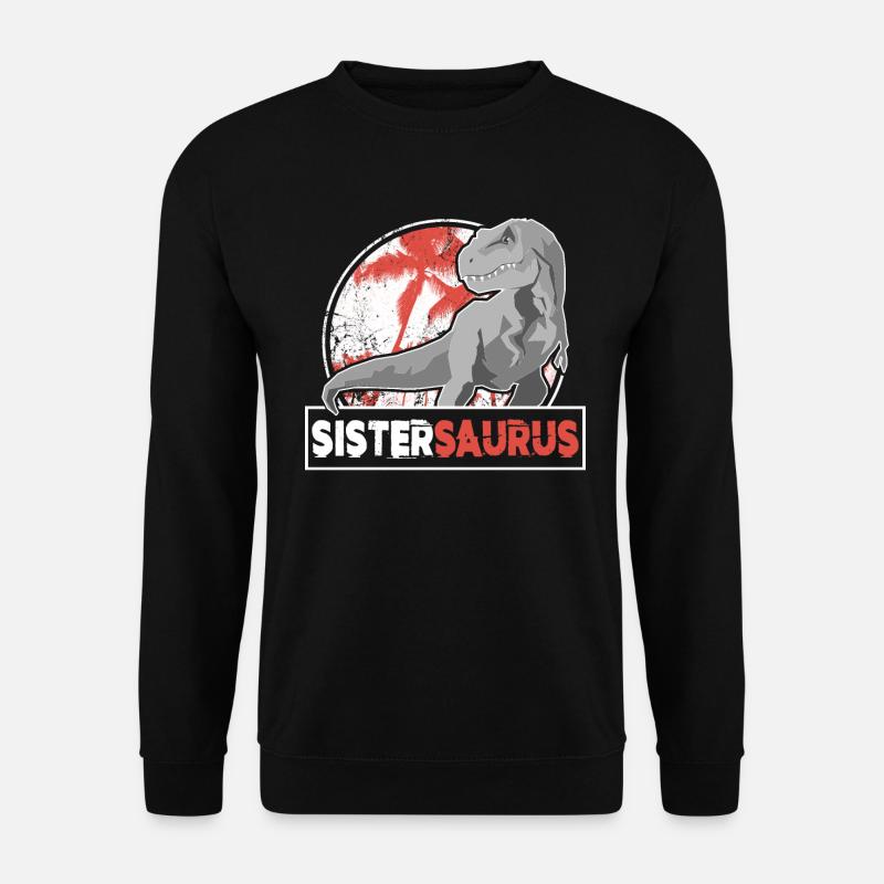 SISTERSAURIER Schwester T Rex Dino Fan Shirt - Unisex Pullover - Schwarz