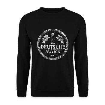 1 Deutsche Mark Markstück 1 DM 1990 30th birthday - Unisex Sweatshirt - black - Front - Alina (178cm) & Michal (187cm)