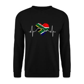 Cape Town Skyline Heart South Africa Flag Table Mountain - Unisex Sweatshirt - black - Front - Alina (178cm) & Michal (187cm)